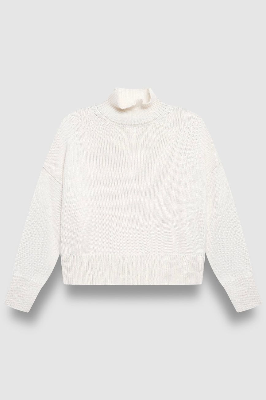 Свитер вязаный, молочный
