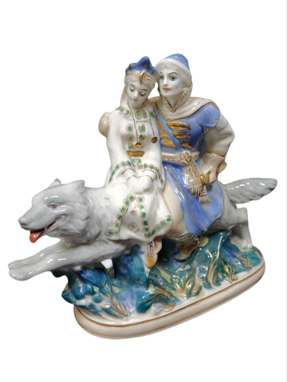 &&& Статуэтка "Иван-царевич и Елена Прекрасная на сером волке"