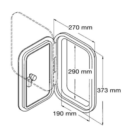 Люк смотровой 270 х 373 мм, серый