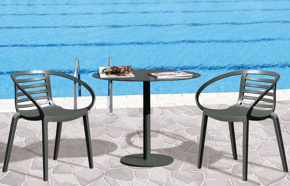 Кресло пластиковое Papatya Mambo, антрацит