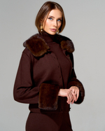 Кардиган с отделкой мехом норки