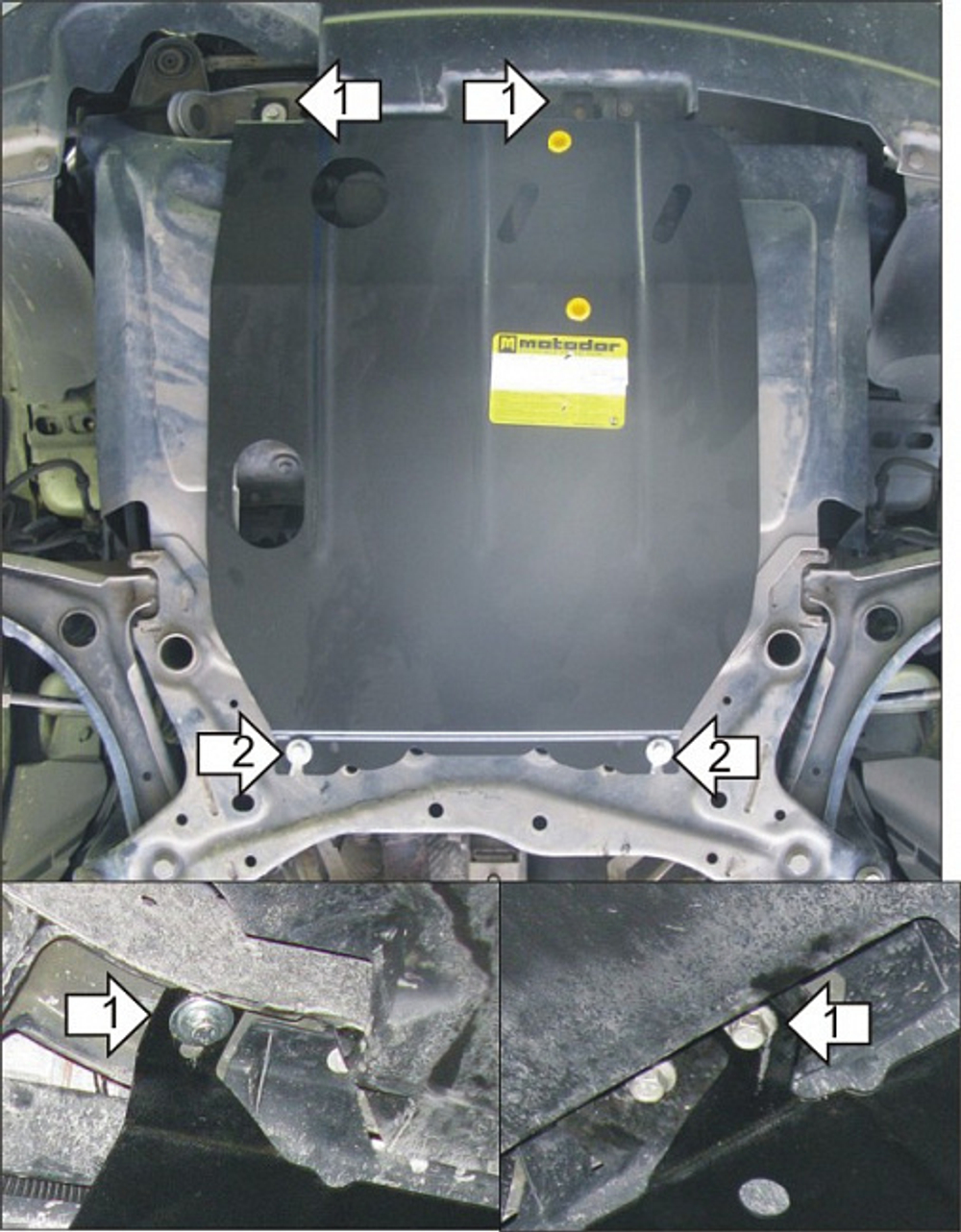 Защита картера двигателя, КПП (2 мм, сталь) для Jeep Liberty 2007-2013, Jeep Compass 2006-2016 Motodor.05201