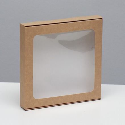 Коробка самосборная, крафт, 19 х 19 х 3 см
