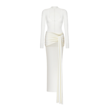 Комплект: платье, лиф, юбка со шлейфом из бифлекса