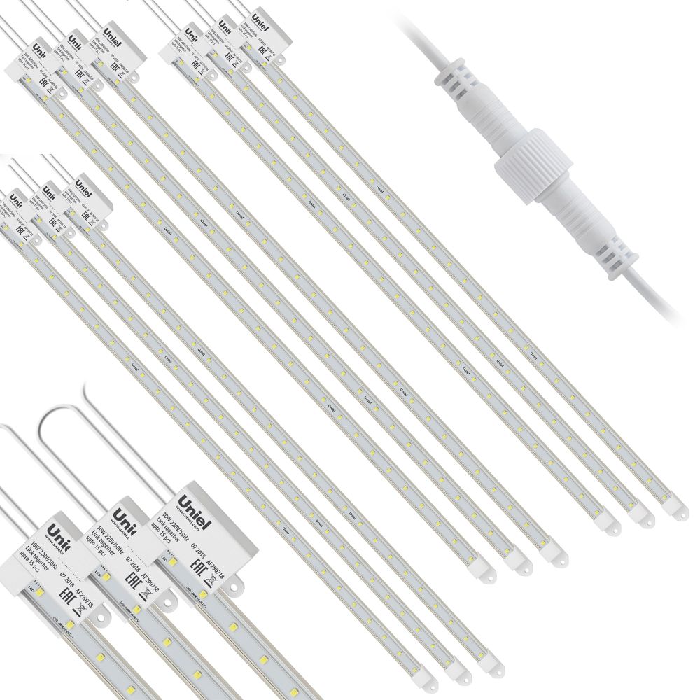 ULY-P90-10W-SPFR-K IP65 AC220V CLEAR KIT09 Светильник для растений светодиодный линейный. 600мм. Спектр для фотосинтеза. В составе набора из 9-ти штук. TM Uniel