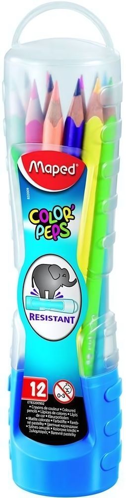 Карандаши 12 цв. COLOR&#39;PEPS, из липы, трехгран. в тубусе (Maped) 683212