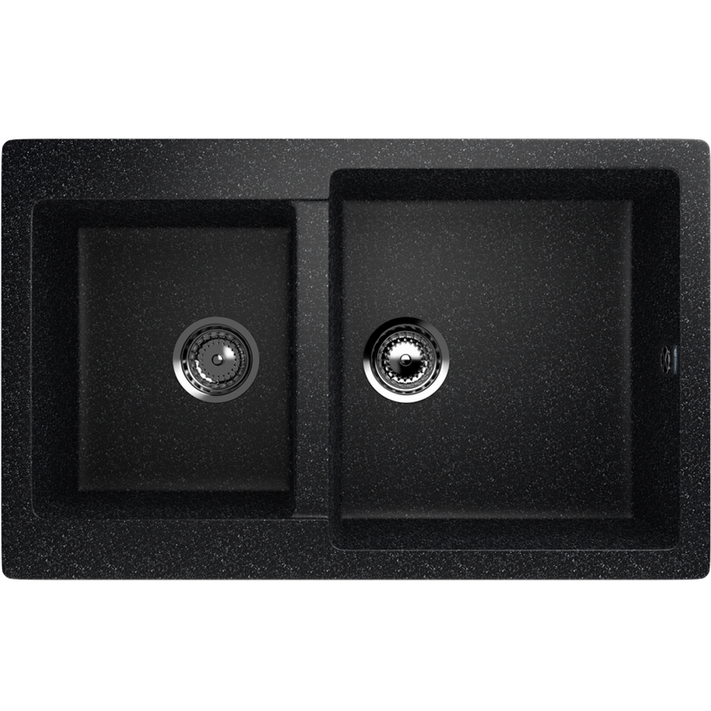 МОЙКА ULGRAN ДВОЙНАЯ КЕРАМОГРАНИТ U-505 ЧЕРНЫЙ 308