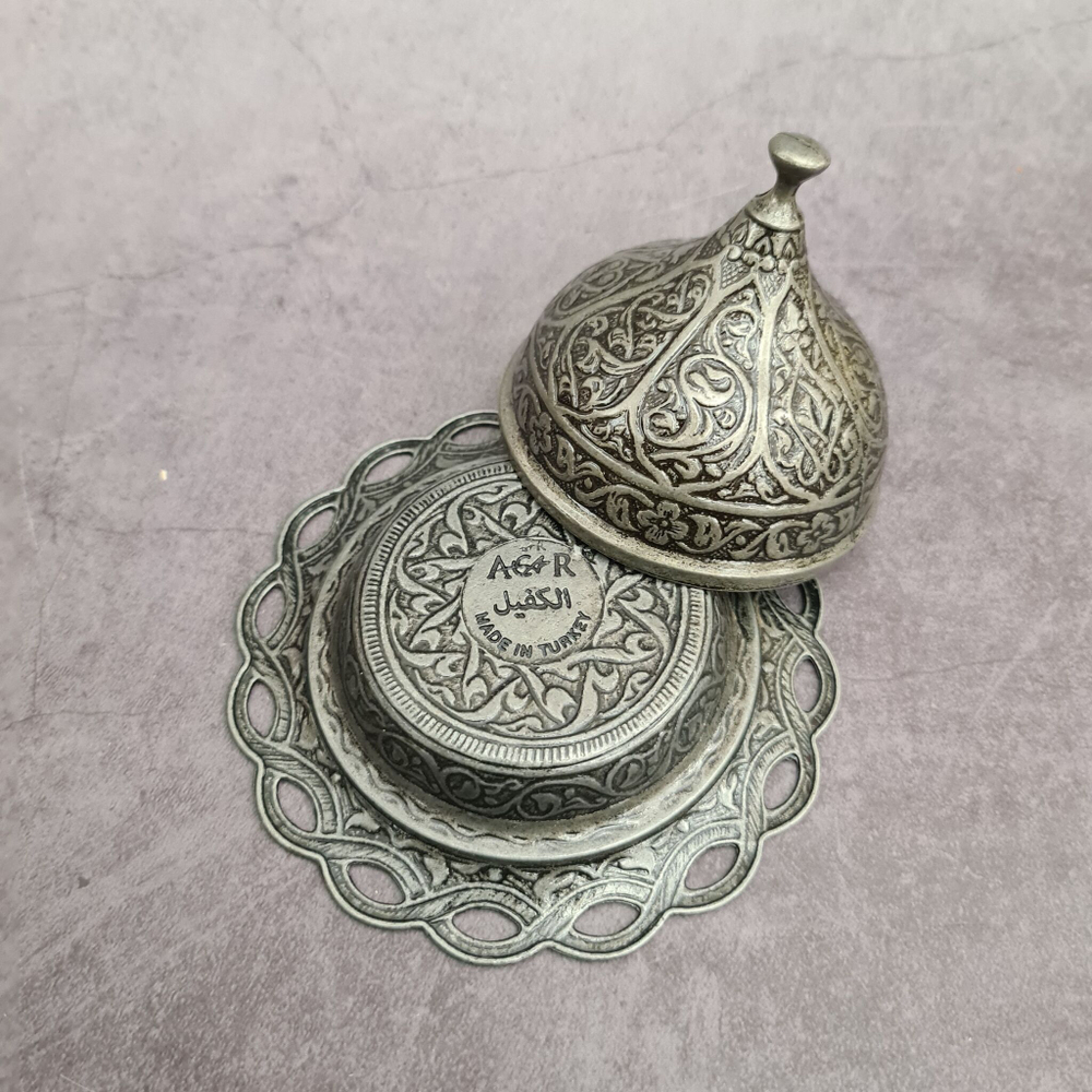 Кофейный набор "Lale" на 2 персоны с лукумницей и подносом/ACAR. Турция (медный)