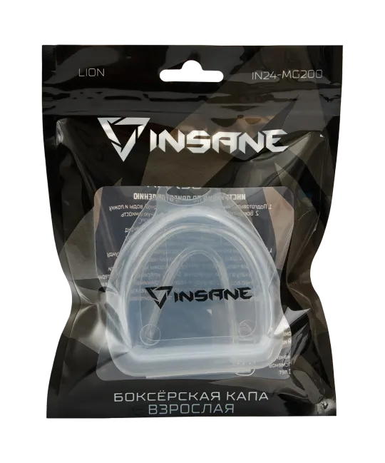 Капа 1-челюстная взрослая INSANE LION, прозрачный, с футляром
