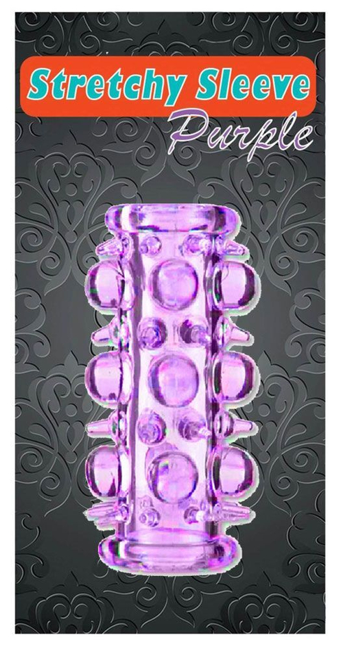 Фиолетовая насадка на пенис с шипами и шишечками