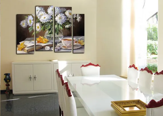 Модульная картина "Белые астры"