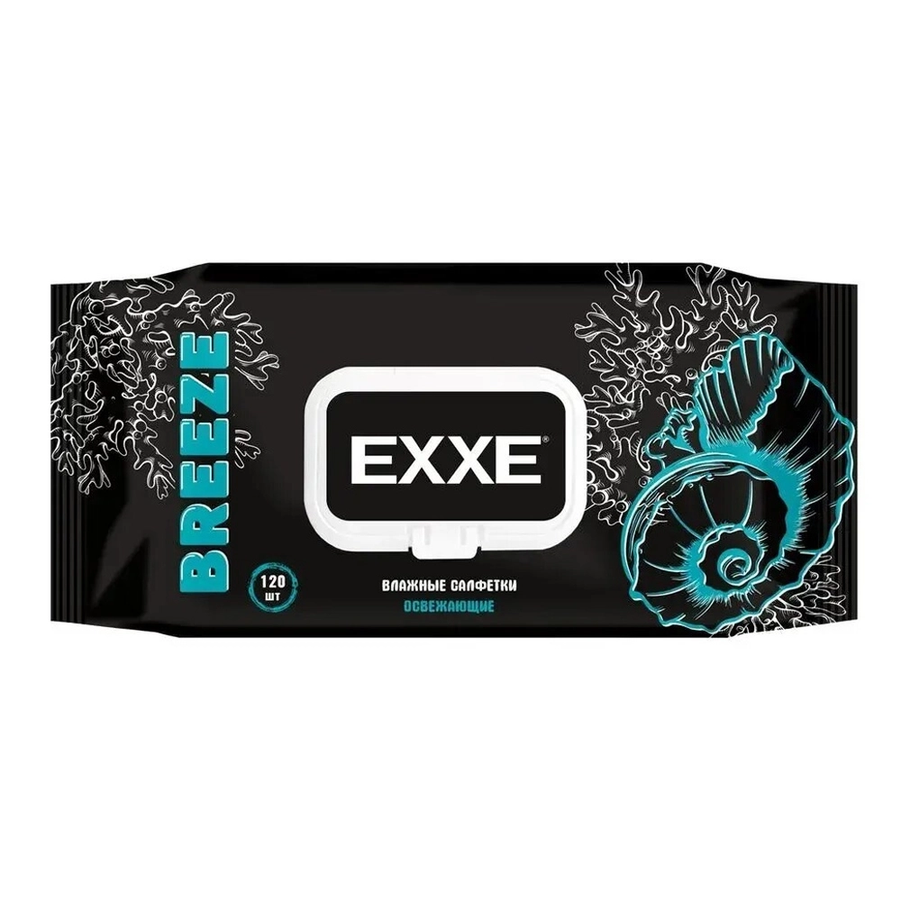 Салфетки влажные (Микс Breeze&Silver), 120 шт EXXE MEN