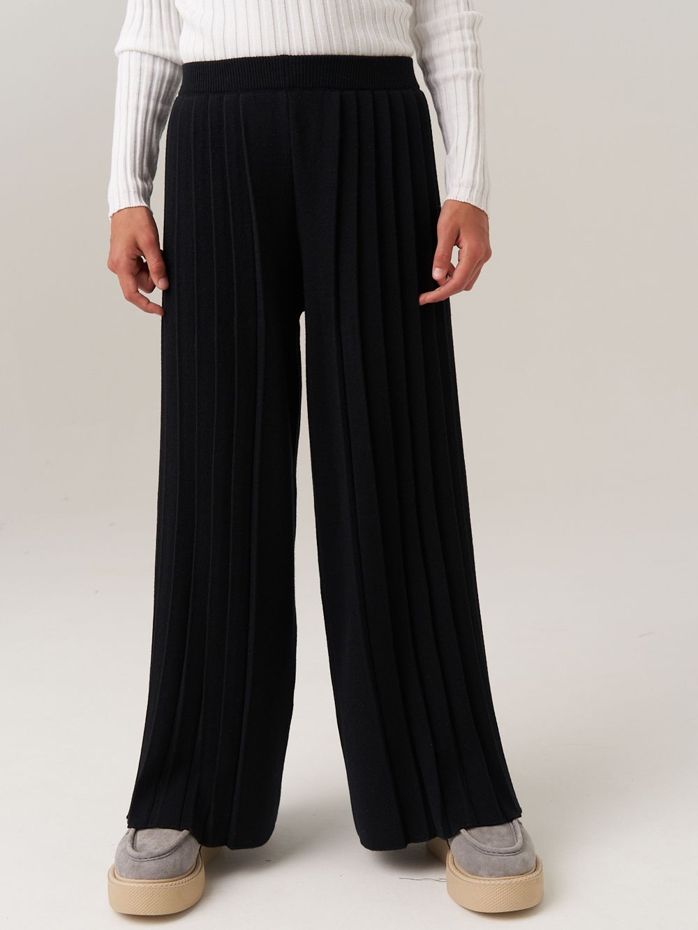 Школьные широкие брюки для девочки AT726-2 черный