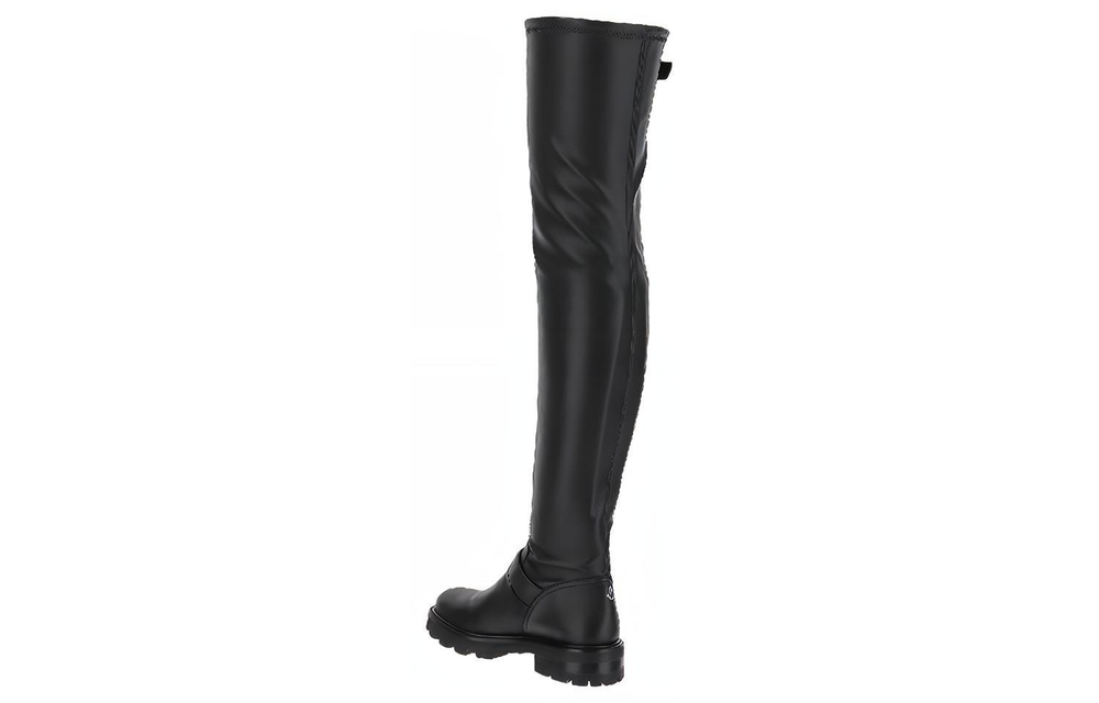 Jimmy Choo Biker II OTK Leather Knee high Boots Women"s Black