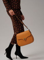 Кожаная сумка Azaro 30778 оранжевая тыква