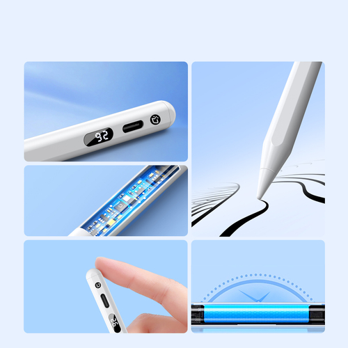 Стилус от Dux Ducis серии SP-06 белого цвета для планшетов iPad c 2024-, с индикатором заряда