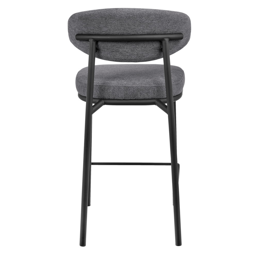 Стул полубарный Lucas 2 серый шенилл с чёрными ножками