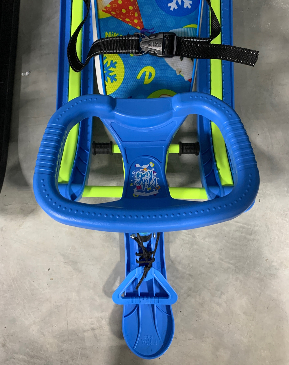 Снегокат «Twiny1+» Принт сиденья: с пушистыми зверями (лимонный каркас) (арт. TW1+/ПЗ)