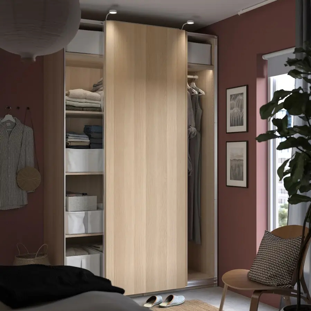 Шкаф купе - IKEA PAX/HASVIK/ПАКС/ХАСВИК ИКЕА, 66х150х236,4 см, светло-коричневый