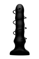 Черный вибратор с волнообразным движением Silicone Vibrating & Squirming Plug with Remote Control - 19,5 см. (Цвет: черный)