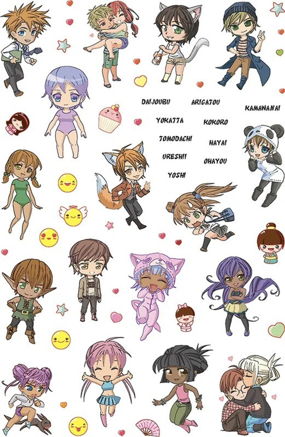 Наклейки Аниме. Anime&Kawaii (розовая), изд.: Контэнт, серия.: Сер. «Наклейки»