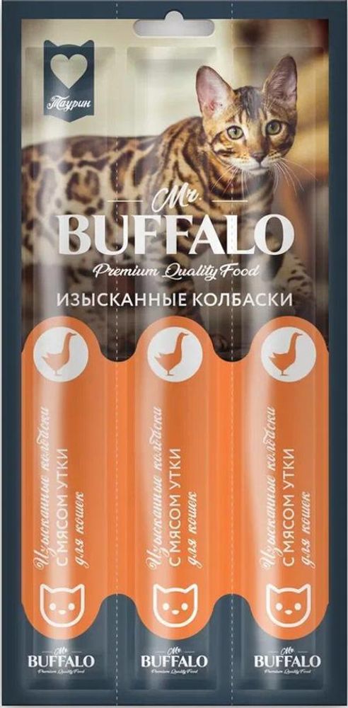 Лакомство для кошек Mr.Buffalo 5гх3 Изысканные колбаски с уткой