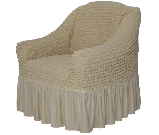 Чехол на кресло с оборкой Стандарт, цвет Бежевый