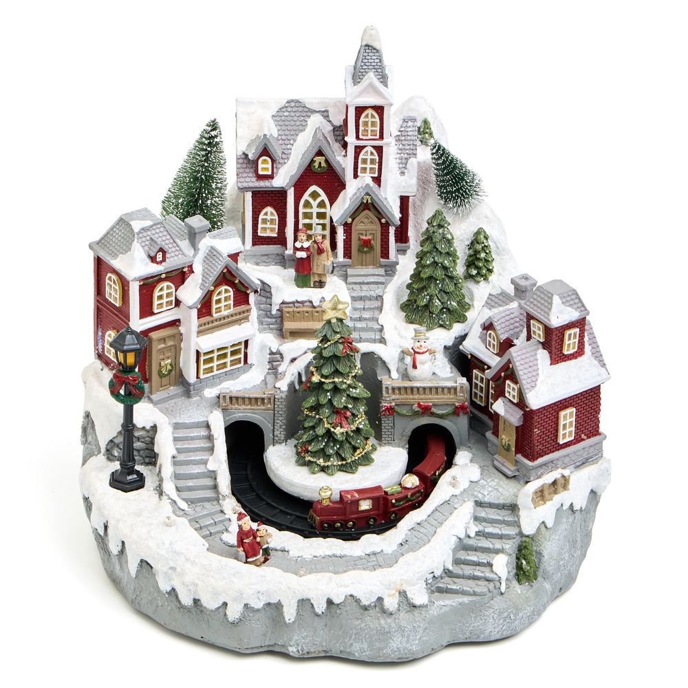 МУЗЫКАЛЬНАЯ СТАТУЭТКА "ЗИМНИЙ ГОРОДОК" 28Х28,5Х27 СМ