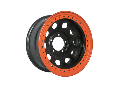 Диск усиленный УАЗ стальной черный 5x139,7 8xR17 d110 ET-19 с бедлоком (оранжевый)