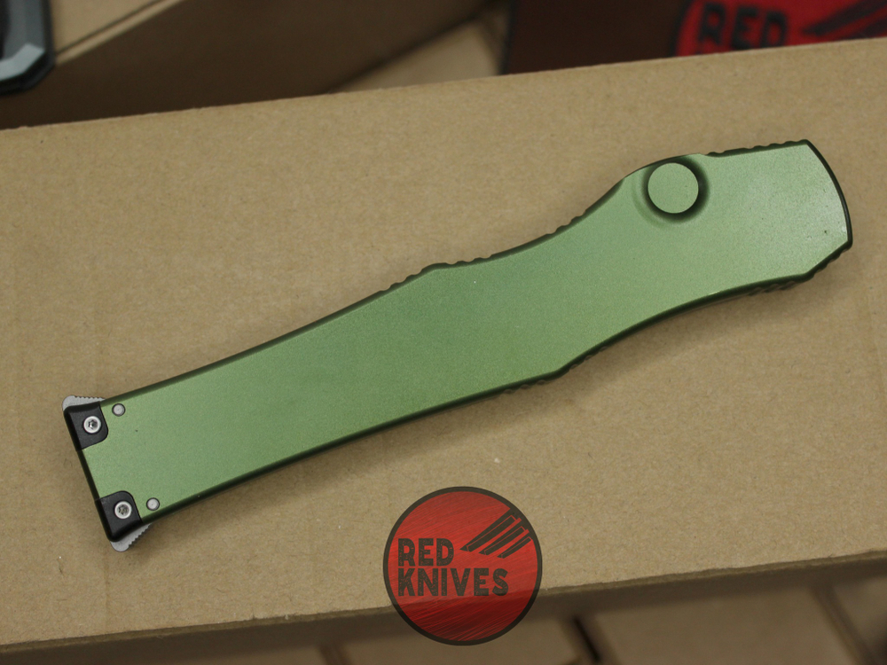 Нож Microtech Halo 6 T/E - зеленая рукоять , клинок черный