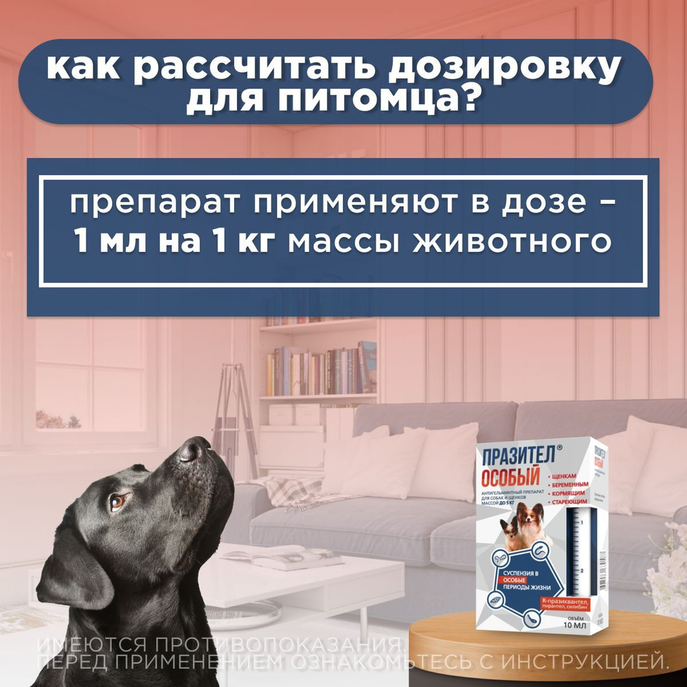Суспензия от гельминтов для собак и щенков до 5 кг Празител Особый, 10мл. Празиквантел/Пирантел/Экстракт расторопши