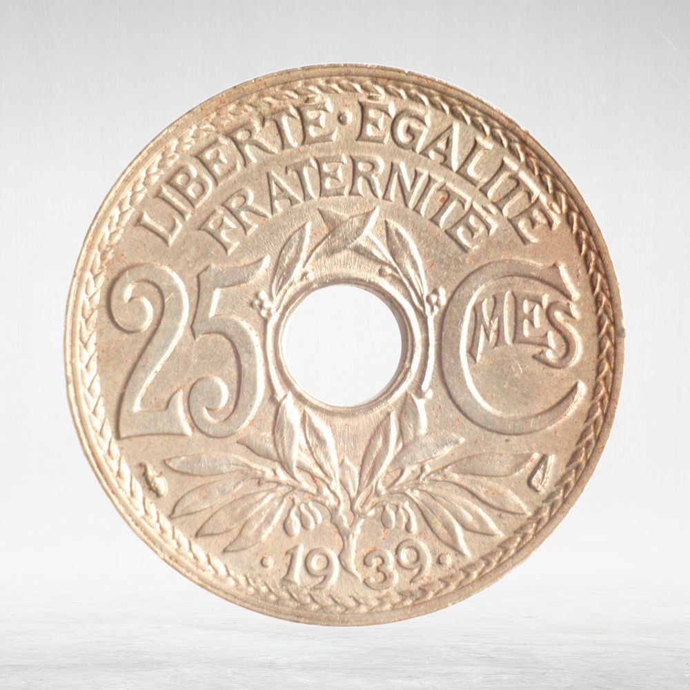 France, 25 Centimes 1939 - Edmond-Émile Lindauer, XF