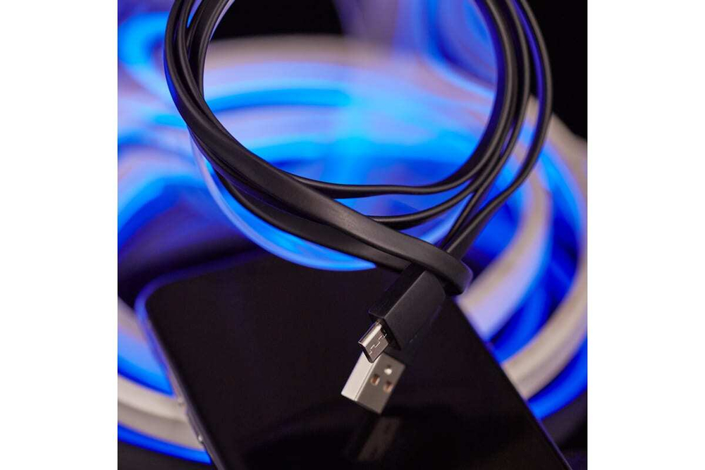 Универсальный кабель REXANT USB microUSB шнур плоский 1М черный 18-4270