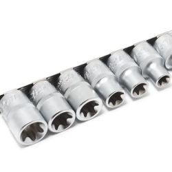 Набор головок Е-профиль 7пр. 1/2''(E10,E12,E14,E16,E18,E20,E22), на планке Forsage F-4073