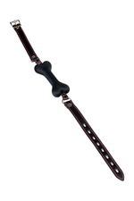 Черный кляп-трензельTOYFA Theatre в виде косточки (Цвет: черный)