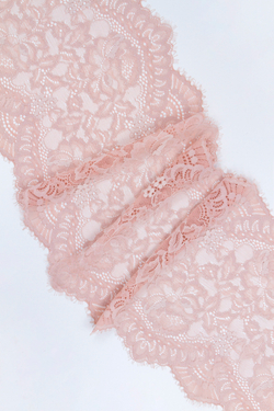 Кружево шантильи пудра эластичное