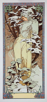 "Зима", Муха Альфонс, картина для интерьера (репродукция) Настене.рф