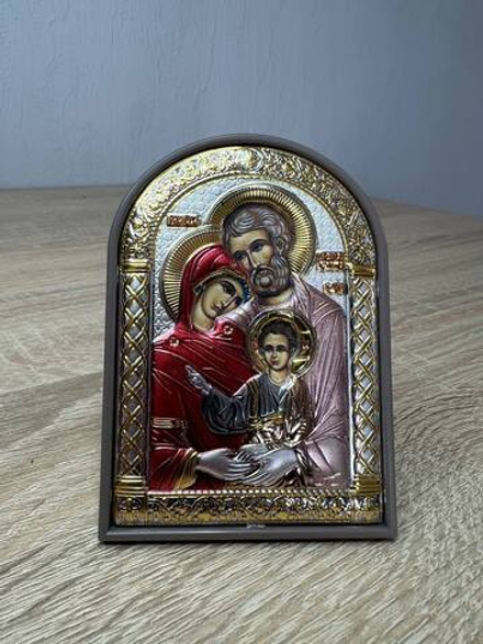 Св. Семейство, икона арочная, пластик коричневый, эмаль 62x88
