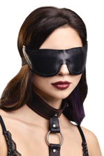 Черная кожаная маска с заостренными кончиками (Цвет: черный)