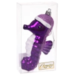 Елочная игрушка «Морской конек» 8*4*14 см, Фиолетовый