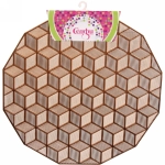 Салфетка плетеная 38см «Кубики» терракот