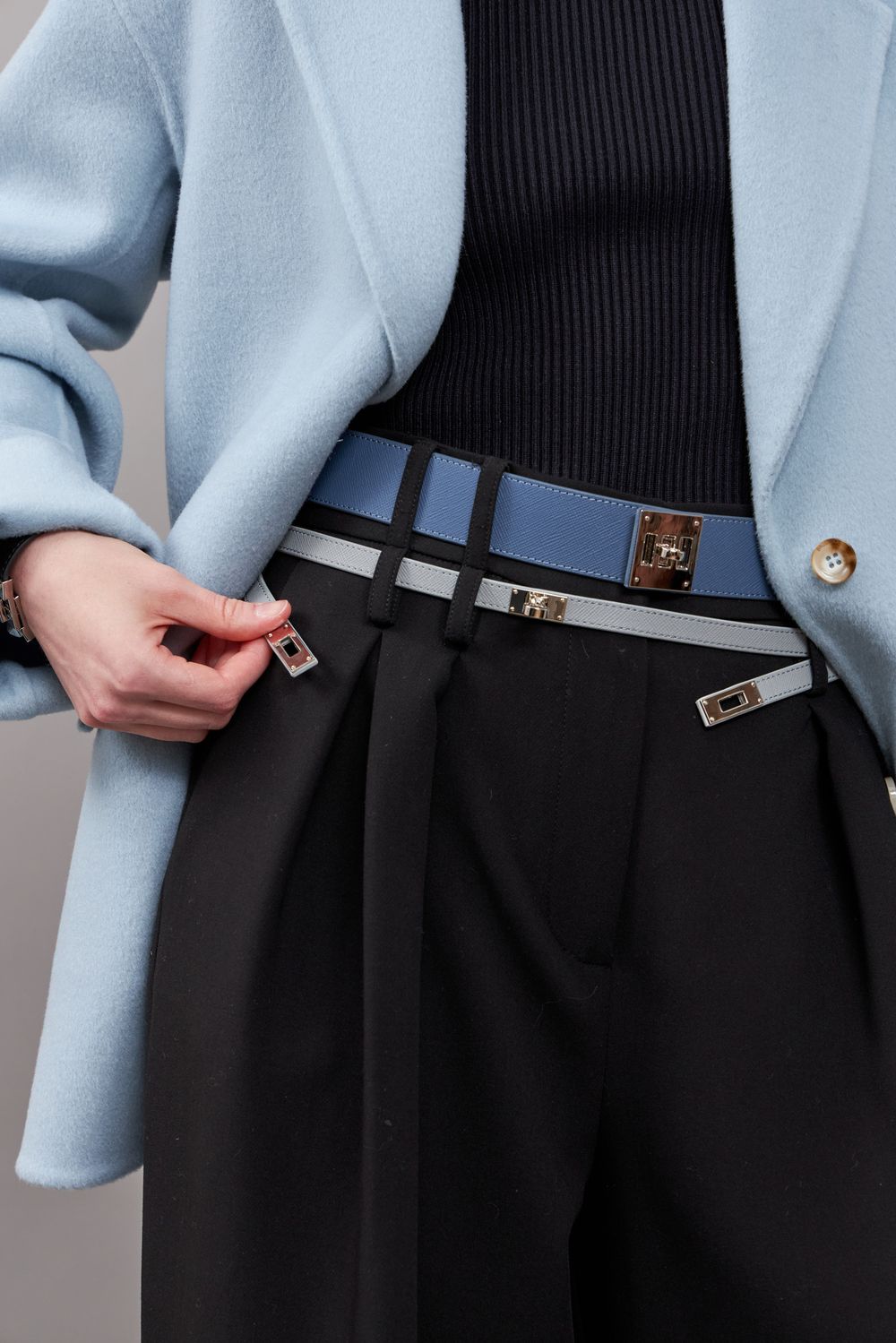 ТОНКИЙ РЕМЕНЬ В ДВА ОБОРОТА SILVER GREY