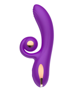Фиолетовый вибратор-кролик с функцией вращения ствола (Цвет: фиолетовый)