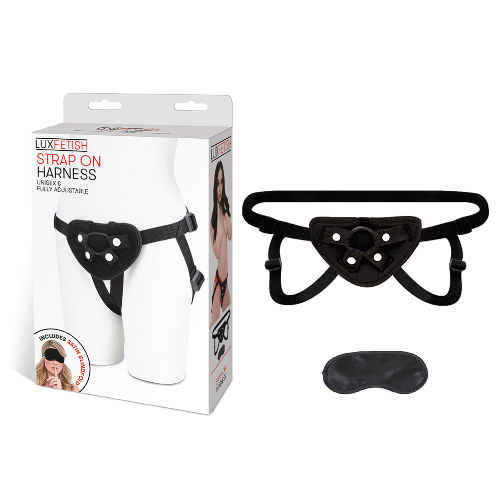 Черные неопреновые трусики для страпона Strap on harness