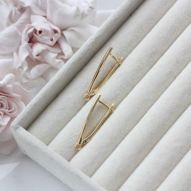 Швензы удлинённые 30*2 мм с английским замком, позолота, Ш121