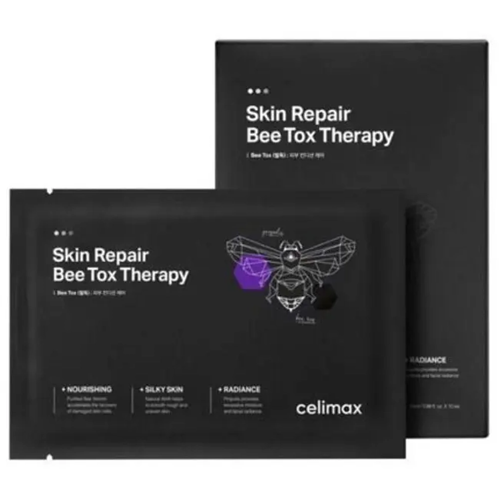Тканевая маска выравнивающая с прополисом и пчелиным ядом CELIMAX Skin Repair Bee Tox Mask