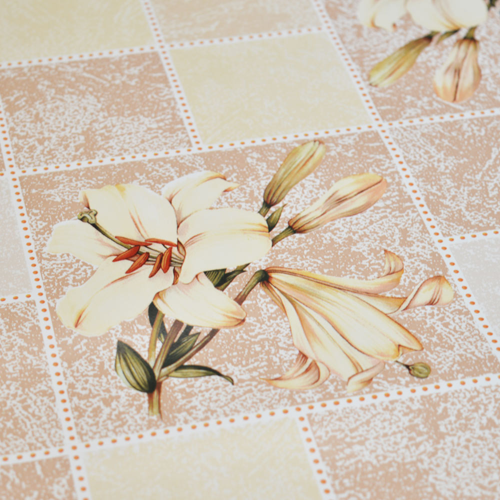 Клеенка столовая DEKORAMA 140см*20м "Лилии в розовом" 118В