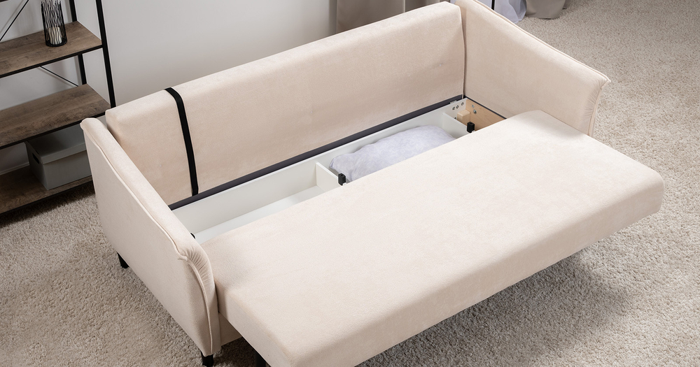 Берта диван-кровать (молочный)