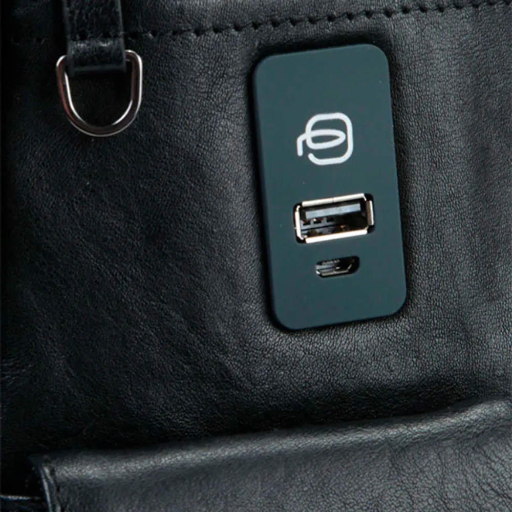 Рюкзак Piquadro Black Square черный из натуральной кожи (CA3444B3BM/N) 10