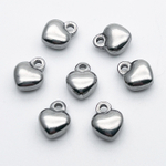 Подвеска Сердце, сталь (темный оттенок), размер 9*7 мм, цена за 1 шт